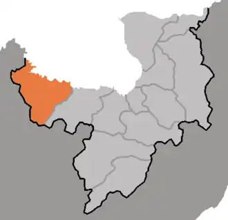 نقشه ریانگ‌گانگ که موقعیت شهرستان کیم هیونگ‌جیک را نشان می‌دهد.