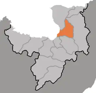 نقشه ریانگ‌گانگ که موقعیت بوچون را نشان می‌دهد.