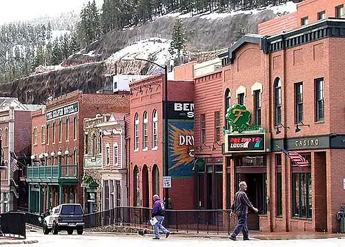 Restored historic buildings in downtown Black Hawk