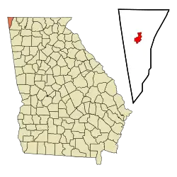 Location in Dade County and the state of جورجیا