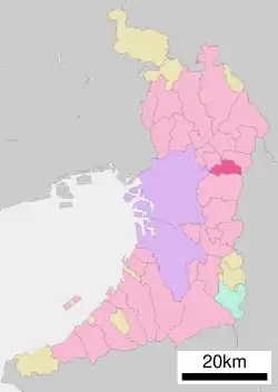 موقعیت Daitō در استان اوساکا