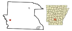 Location in Dallas County and the state of آرکانزاس