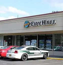City Hall, in a strip mall