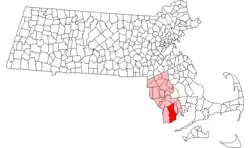 Location in Bristol County in Massachusetts