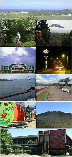 From top, left to right: Malita, Philippine Eagle Center, کوه آپو، Tagum, Panabo, Davao Gulf، ماتی (داوائو شرقی)، Samal، کوه مونتهمیگویتان، Digos