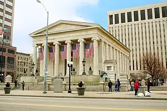 The Montgomery County's Greek revival-style courthouse was completed in 1850.