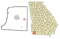 Location in Decatur County and the state of جورجیا