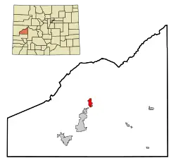 Location in Delta County and the کلرادو