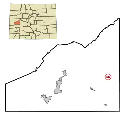 Location in Delta County and the state of کلرادو