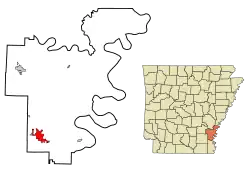 Location in Desha County and the state of آرکانزاس