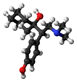 Ball-and-stick model of desvenlafaxine