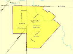 Detailed map of Cassoday, Kansas