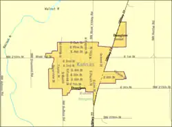 Detailed map of Douglass, Kansas