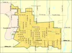 Detailed map of Eureka, Kansas