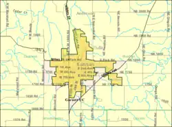 Detailed map of Garnett, Kansas