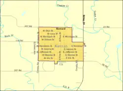Detailed map of Howard, Kansas