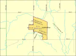 Detailed map of Little River, Kansas