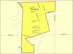 Detailed map of Manchester, Kansas