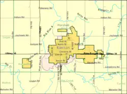 Detailed map of Marysville, Kansas