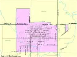 Detailed map of Oberlin