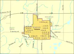 Detailed map of Solomon, Kansas