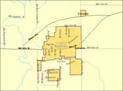 Detailed map of Towanda, Kansas
