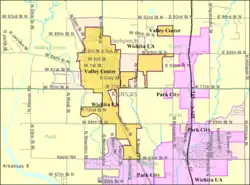 Detailed map of Valley Center, Kansas