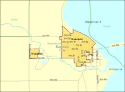 Detailed map of Wakefield, Kansas