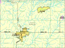 Detailed map of Winfield, Kansas