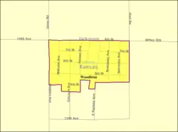 Detailed map of Woodbine, Kansas