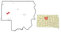 Location in Dewey County and the state of داکوتای جنوبی