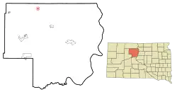 Location in Dewey County and the state of داکوتای جنوبی