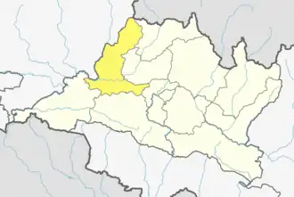 موقعیت ناحیه دادینگ در نقشه