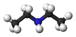 Ball and stick model of diethylamine