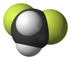 Spacefill model of difluoromethane