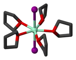 Ball-and-stick model of a samarium(II) iodide-THF complex