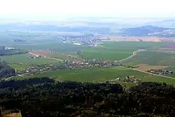 Air view - Třebešov on background