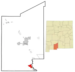 Location of Santa Teresa, New Mexico