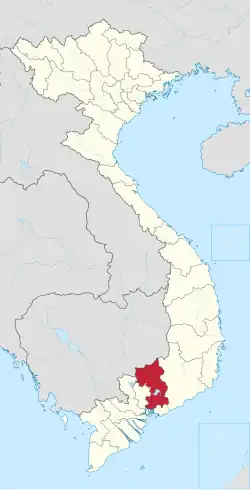 Location of Đồng Nai within Vietnam