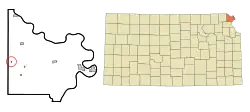 Location of Leona, Kansas
