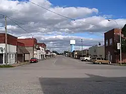 Downtown Commerce, OK, looking eastward down Main St.
