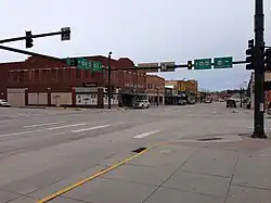 Downtown. Intersection of US Highways 18, 20, and 85.