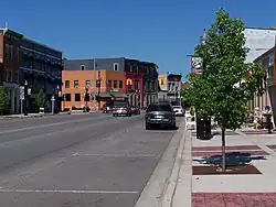 Downtown Williamston, looking eastward on Grand River Avenue .