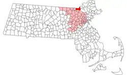 Location in Middlesex County in Massachusetts