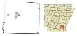 Location in Drew County and the state of آرکانزاس