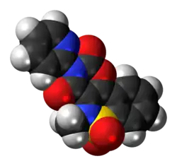 Space-filling model of the droxicam molecule