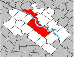 Location within Drummond Regional County Municipality