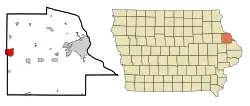 Location in Delaware County and Iowa