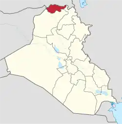 جایگاه استان دهوک در عراق