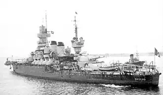 Italian battleship Caio Duilio in 1948.